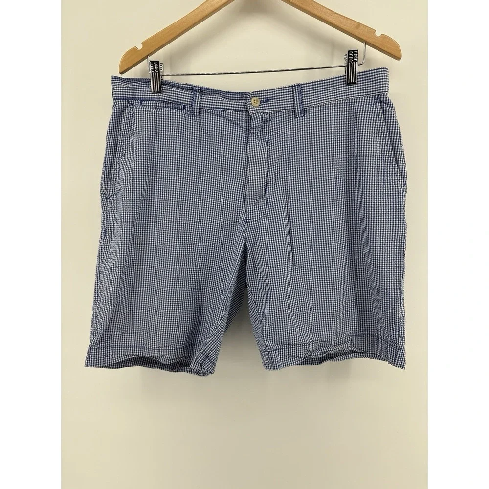 Polo Ralph Lauren Gingham Seersucker Shorts Blue / White Men's Sz 36 - 8
